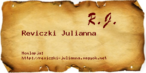 Reviczki Julianna névjegykártya